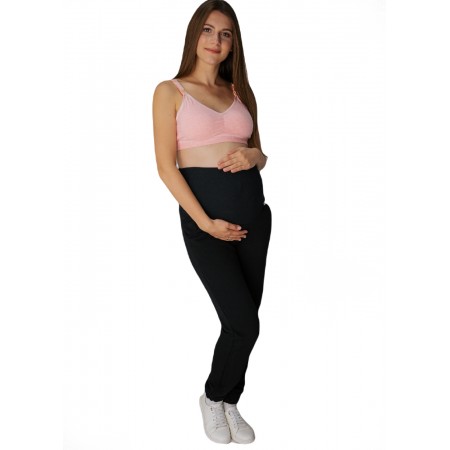 Спортивні штани-джогери для вагітних з кишенями Чорні